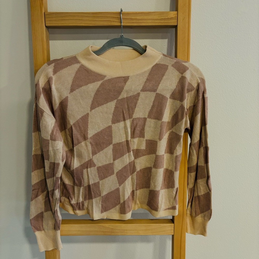 Kori Women’s Pink Checkered Sweater